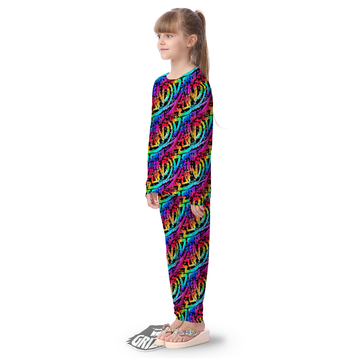 Abstract Graffiti Colorful Paint Print Pattern Kid's Pajamas-grizzshop