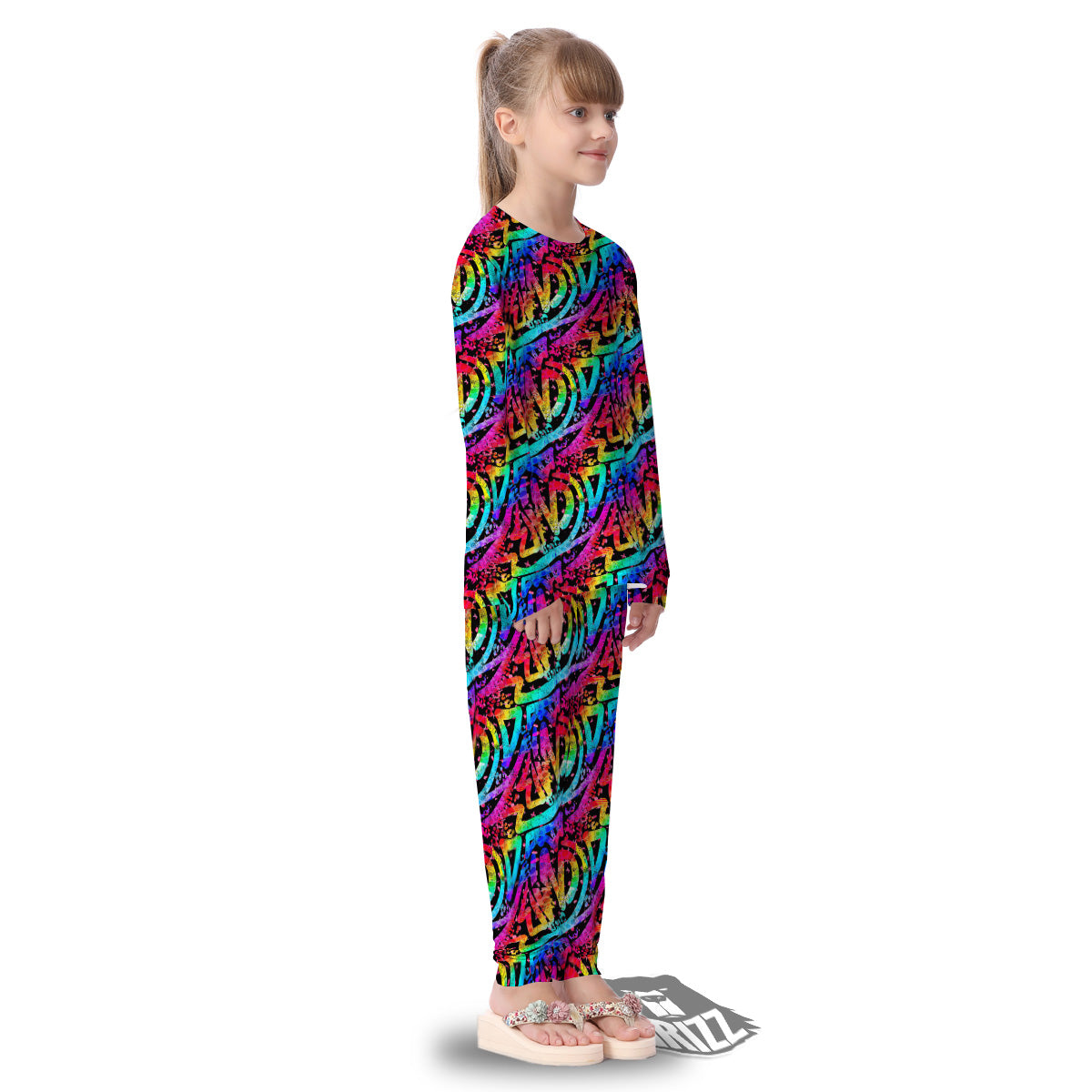 Abstract Graffiti Colorful Paint Print Pattern Kid's Pajamas-grizzshop