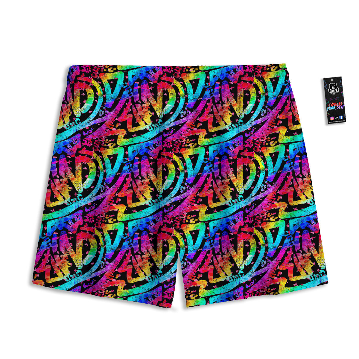All Seeing Eye Gold Print Mesh Shorts