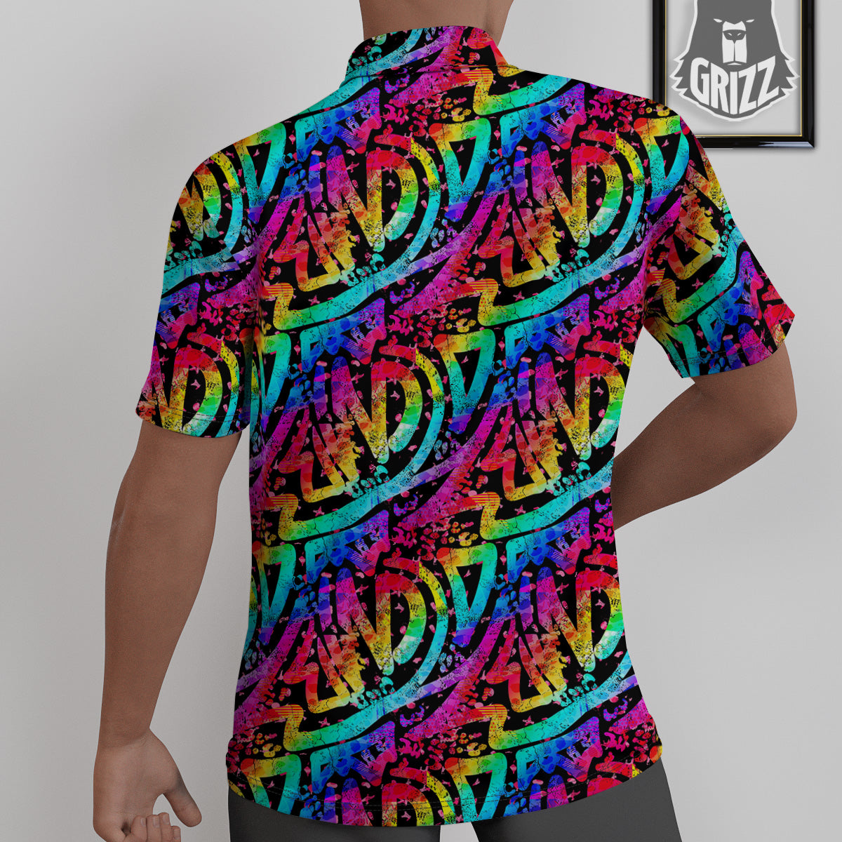 Abstract Graffiti Colorful Paint Print Pattern Untucked Shirts-grizzshop