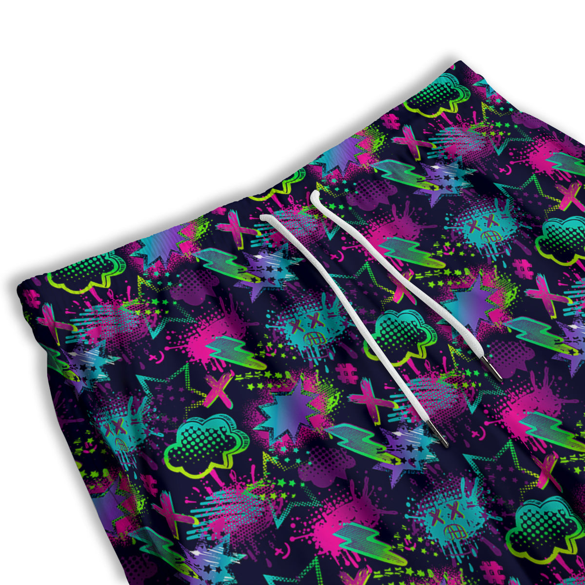 Abstract Graffiti Emoji Print Pattern Men's Athletic Shorts