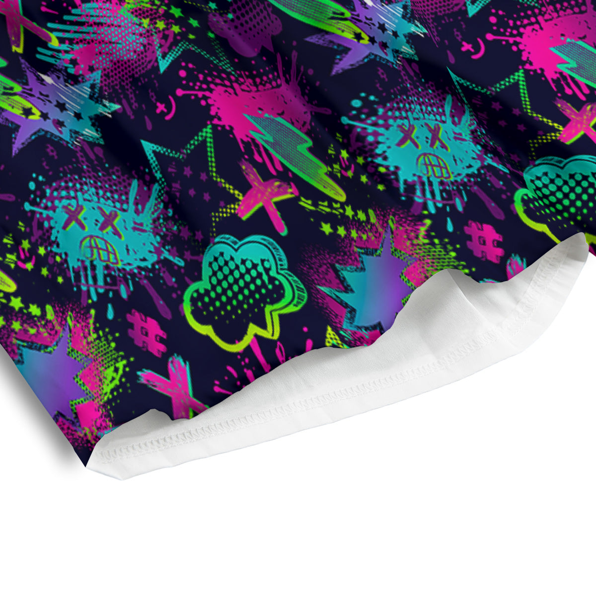 Abstract Graffiti Emoji Print Pattern Men's Athletic Shorts