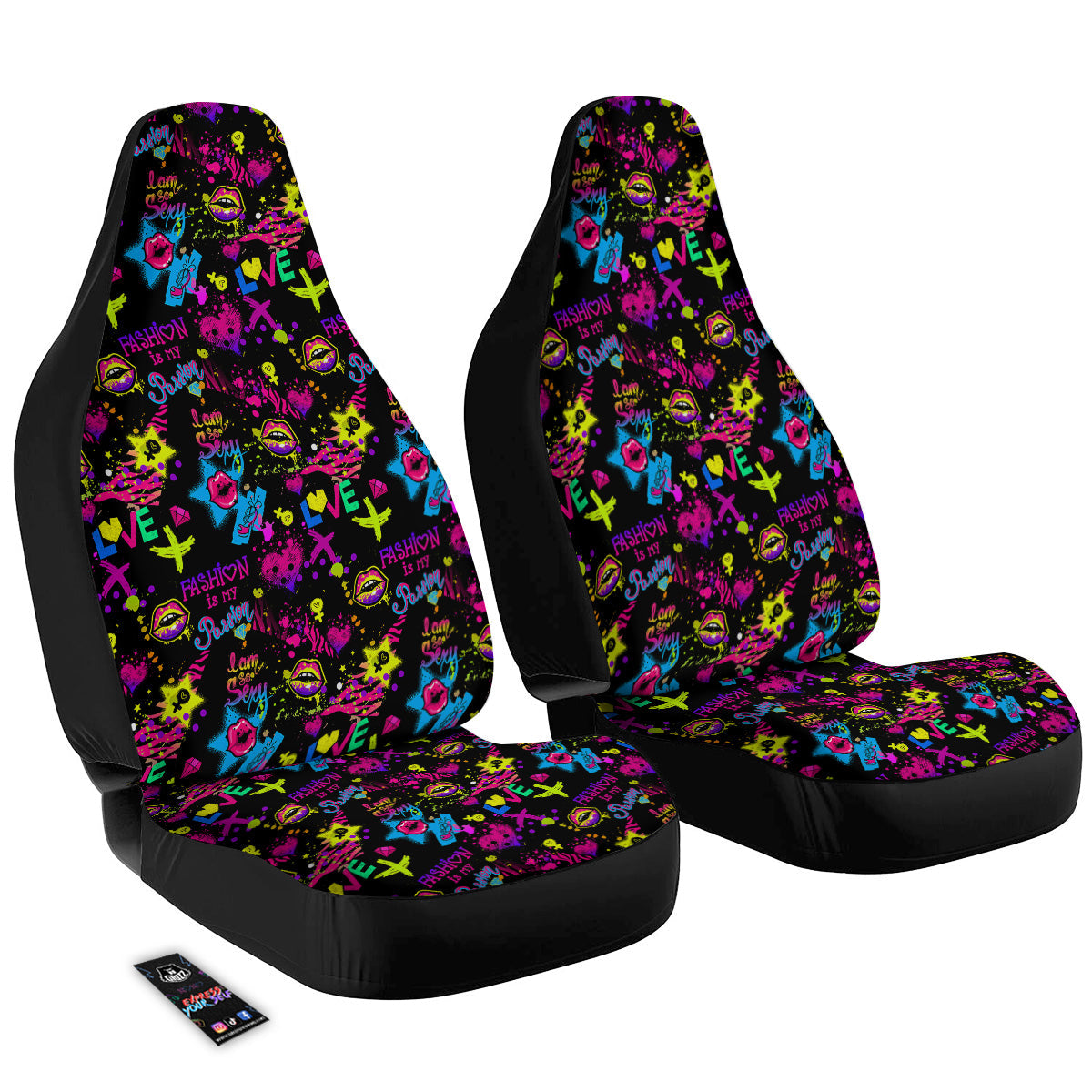 Abstract Graffiti Girlish Spray Paint Print Pattern Car Seat Covers-grizzshop