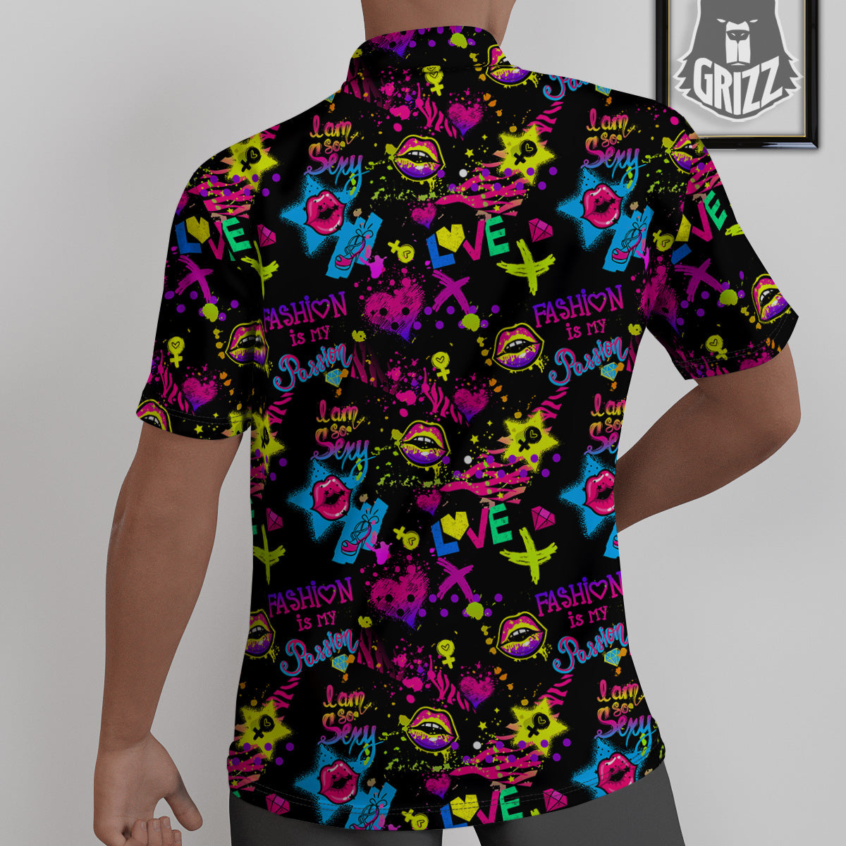Abstract Graffiti Girlish Spray Paint Print Pattern Untucked Shirts-grizzshop