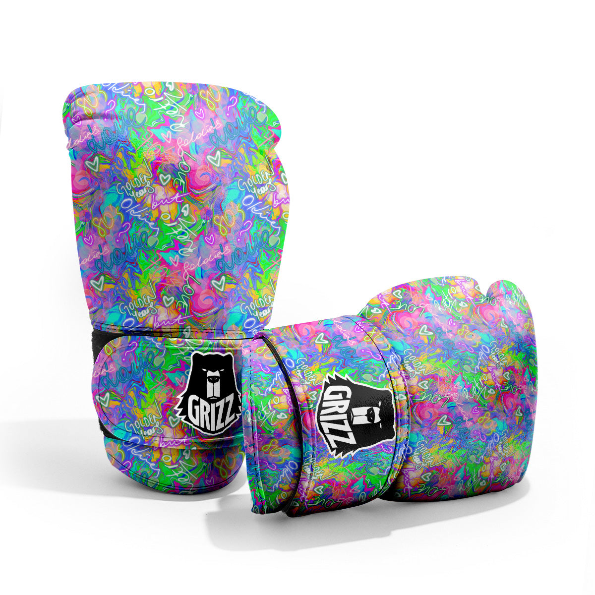 Abstract Graffiti Hand Drawing Neon Retro Print Pattern Pro Boxing Glove