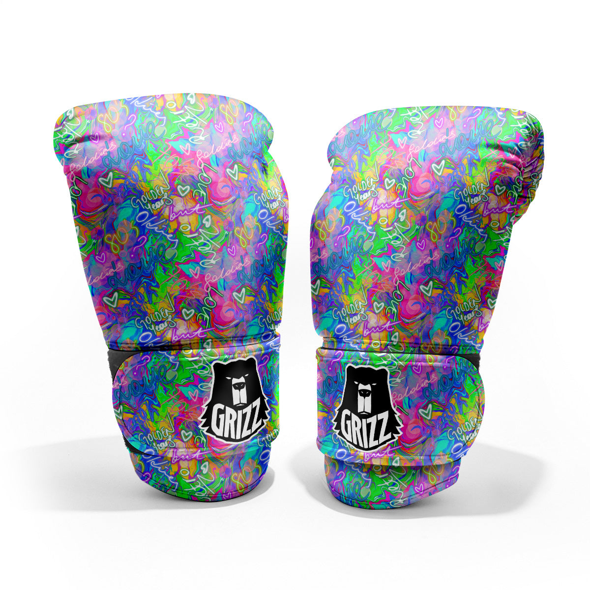 Abstract Graffiti Hand Drawing Neon Retro Print Pattern Pro Boxing Glove