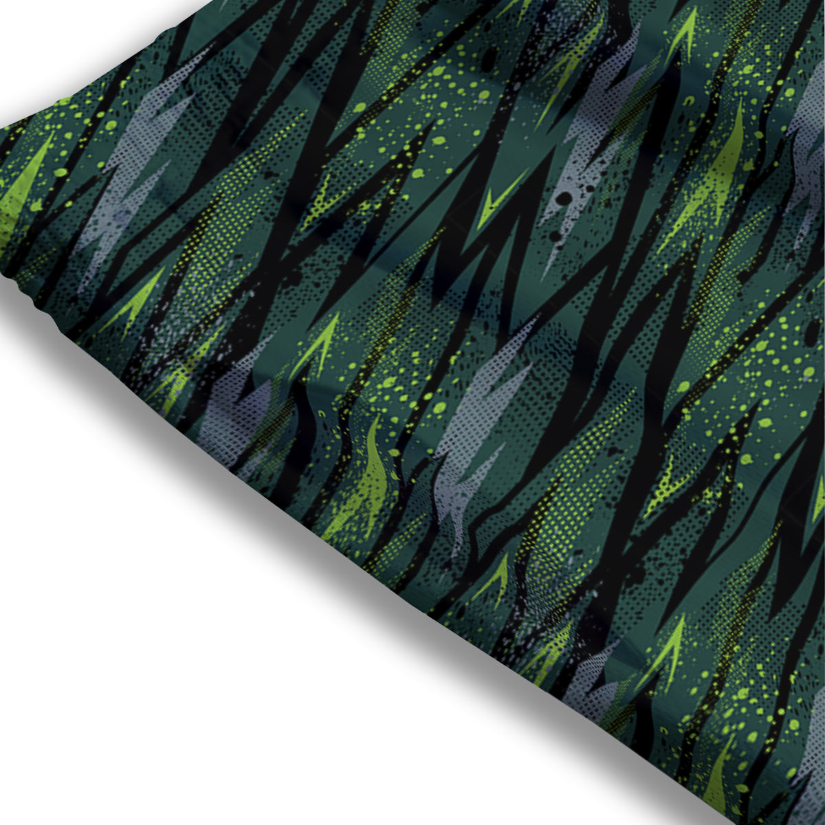 Abstract Green Lightning Print Pattern Mesh Shorts-grizzshop