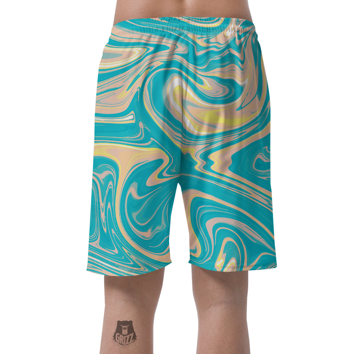 Abstract Green Marble Men's Shorts-grizzshop