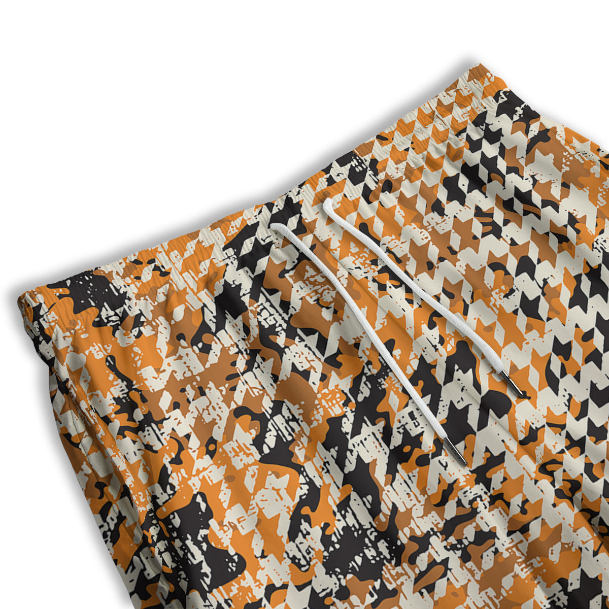 Abstract Grunge Houndstooth Camo Print Pattern Men's Athletic Shorts