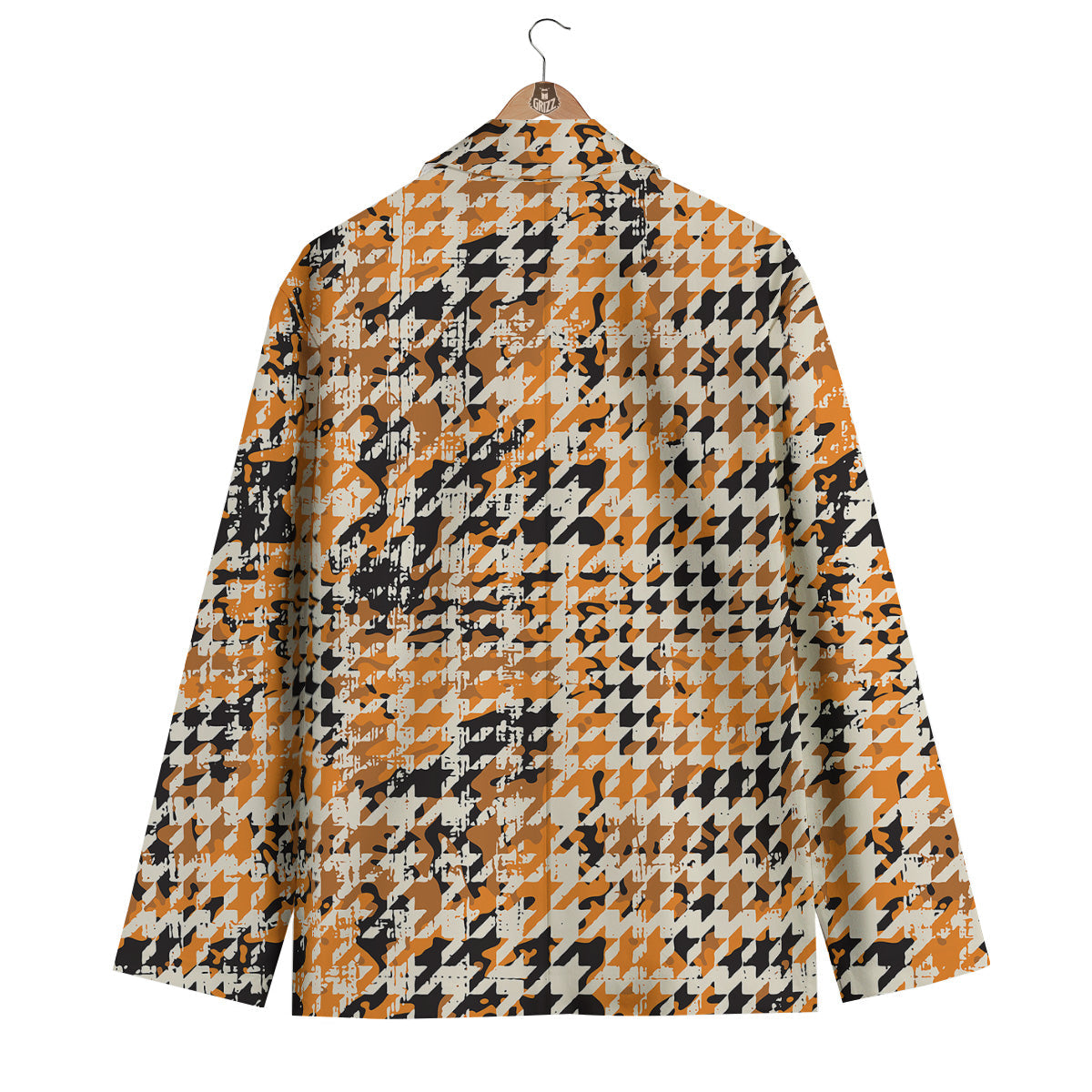 Abstract Grunge Houndstooth Camo Print Pattern Men's Blazer-grizzshop