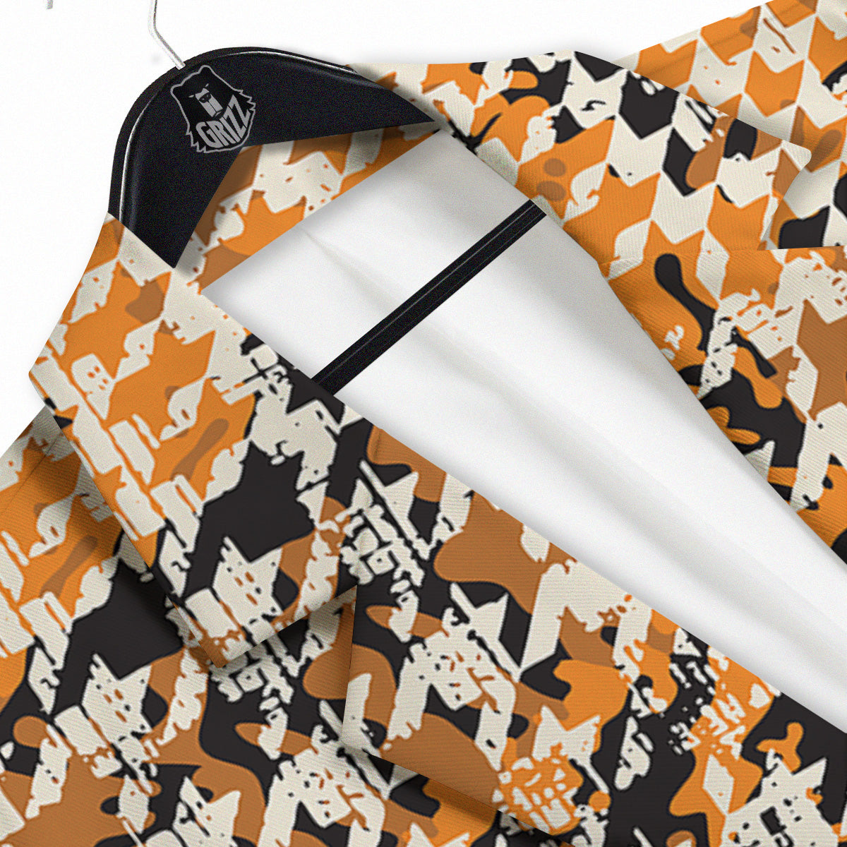 Abstract Grunge Houndstooth Camo Print Pattern Men's Sport Coat-grizzshop
