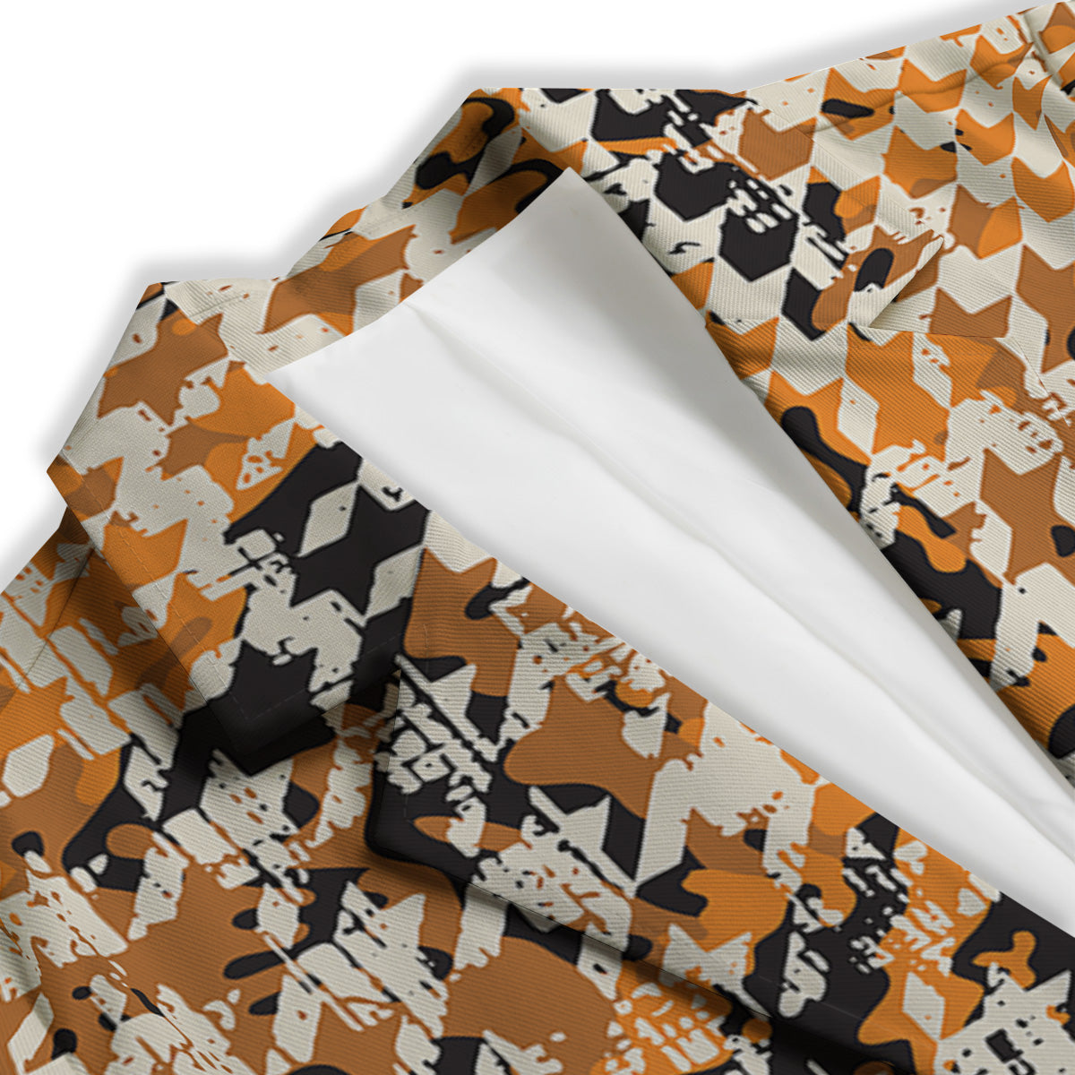 Abstract Grunge Houndstooth Camo Print Pattern Women's Blazer-grizzshop