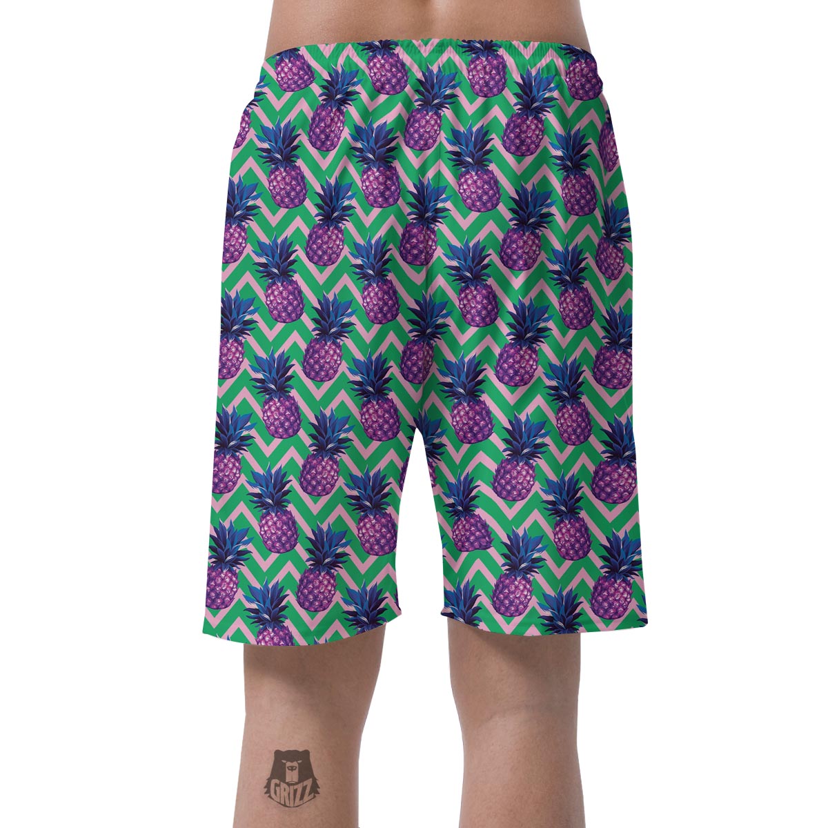 Abstract Hawaiian Pineapple Print Men's Shorts-grizzshop