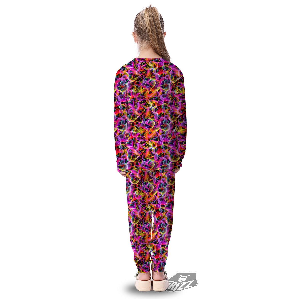 Abstract Hearts Neon Print Pattern Kid's Pajamas-grizzshop