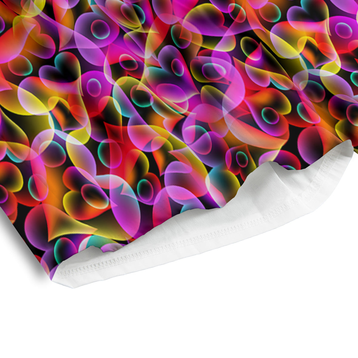 Abstract Hearts Neon Print Pattern Men's Athletic Shorts