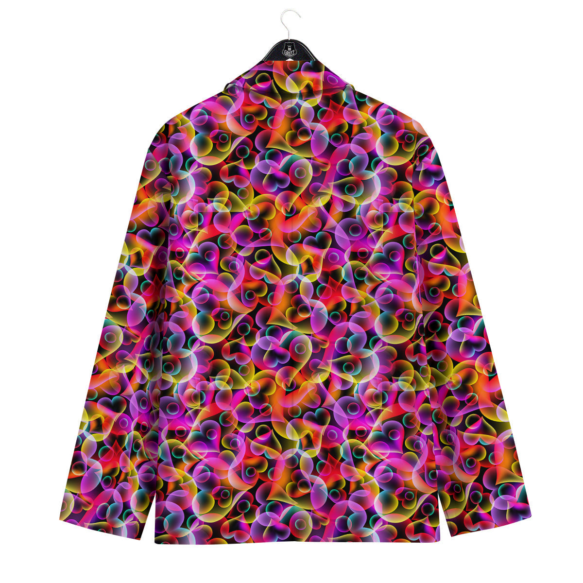 Abstract Hearts Neon Print Pattern Men's Sport Coat-grizzshop