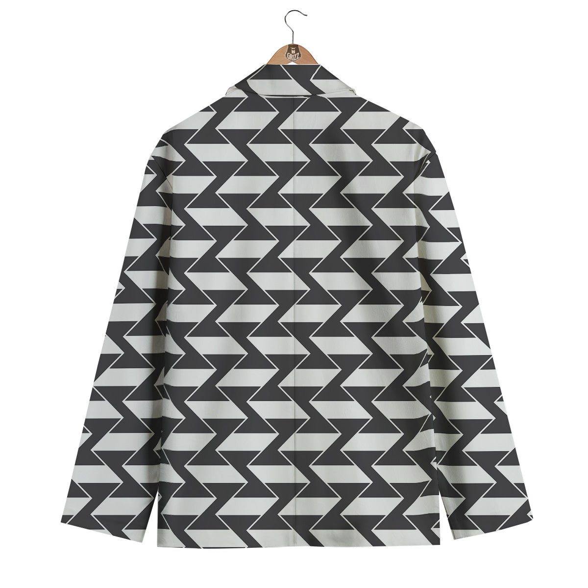 Abstract Heometric Zigzag Print Pattern Men's Blazer-grizzshop