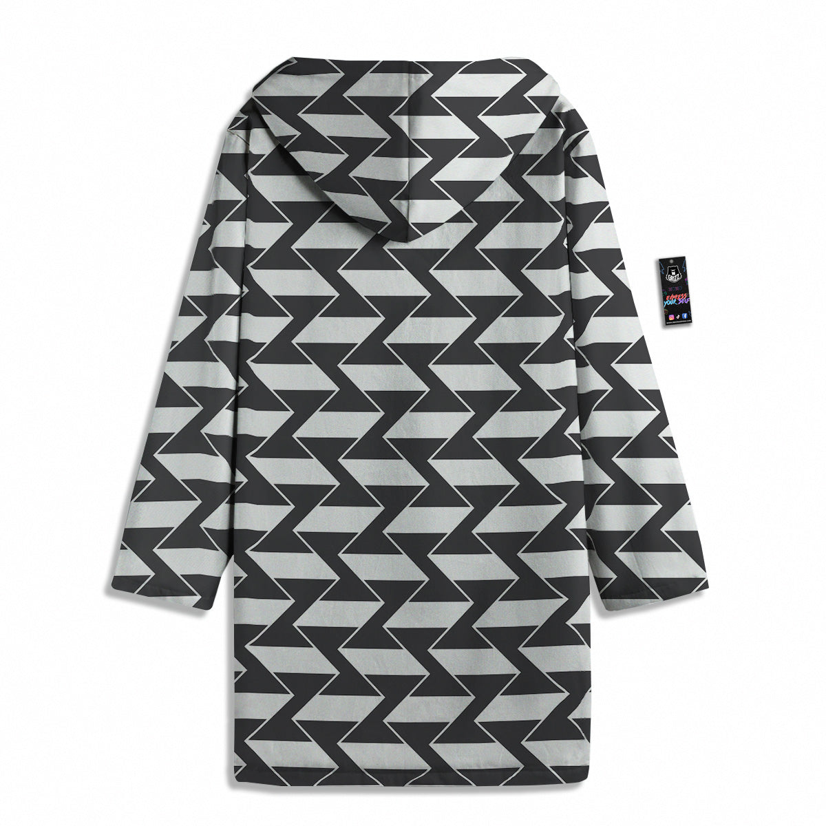 Abstract Heometric Zigzag Print Pattern Men's Windbreaker Jacket-grizzshop