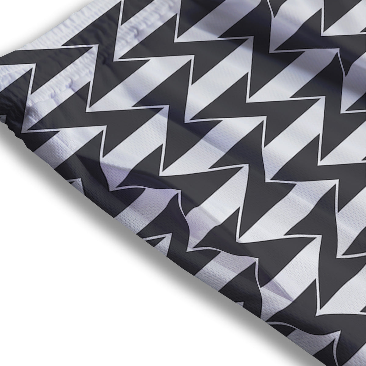 Abstract Heometric Zigzag Print Pattern Mesh Shorts-grizzshop