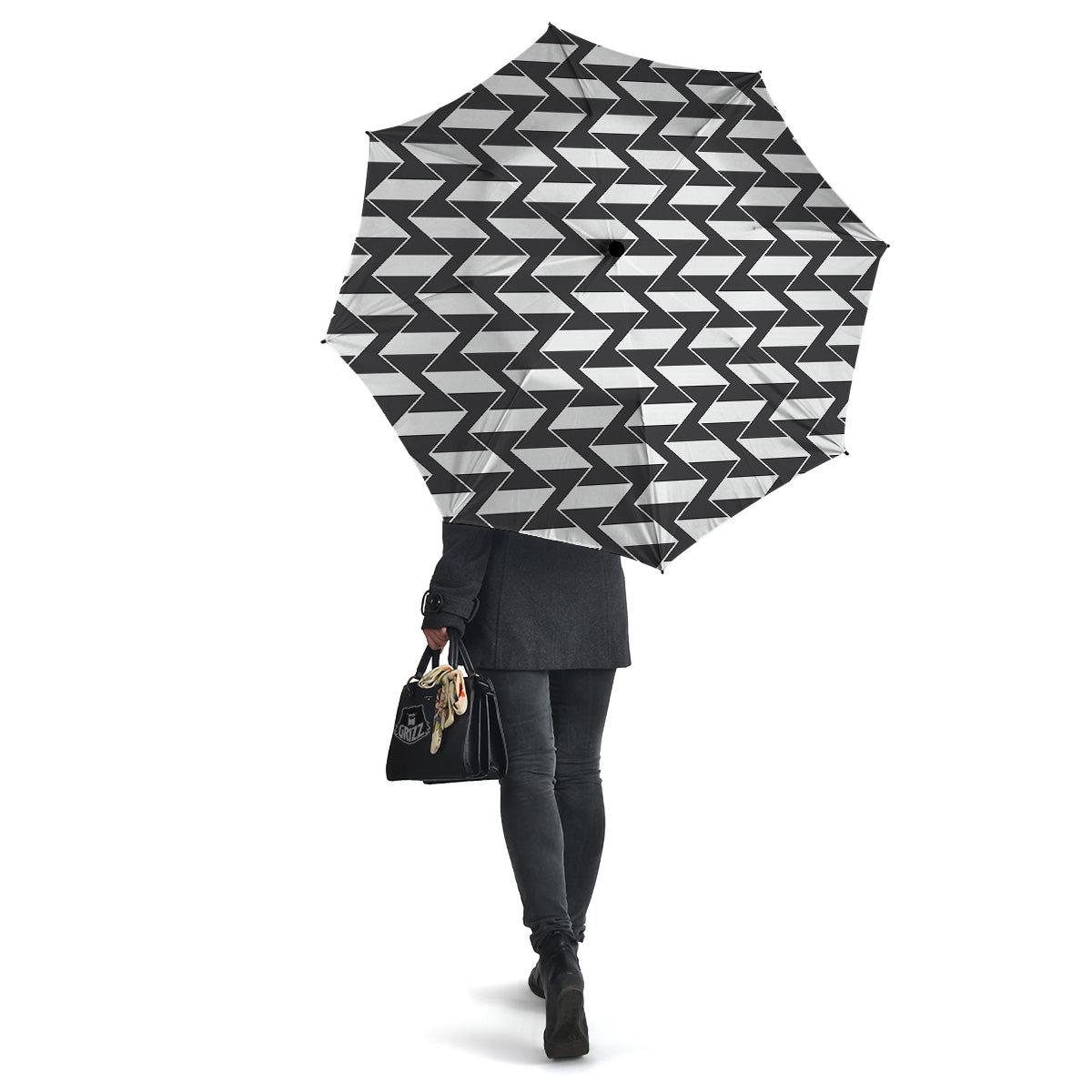 Abstract Heometric Zigzag Print Pattern Umbrella-grizzshop