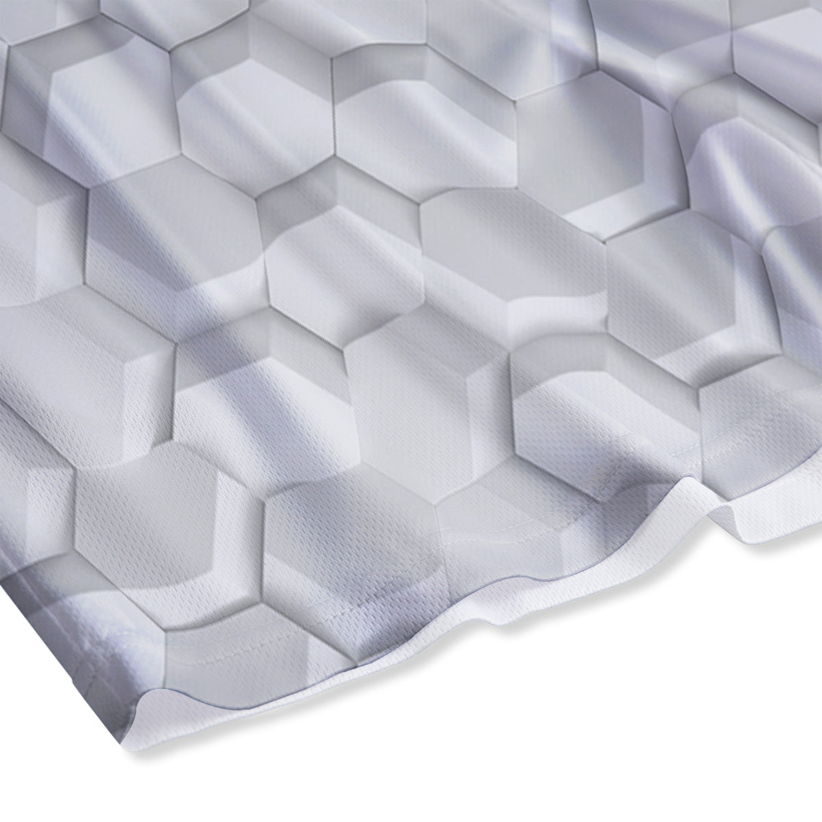 Abstract Hexagonal White 3D Print Pattern Mesh Shorts-grizzshop