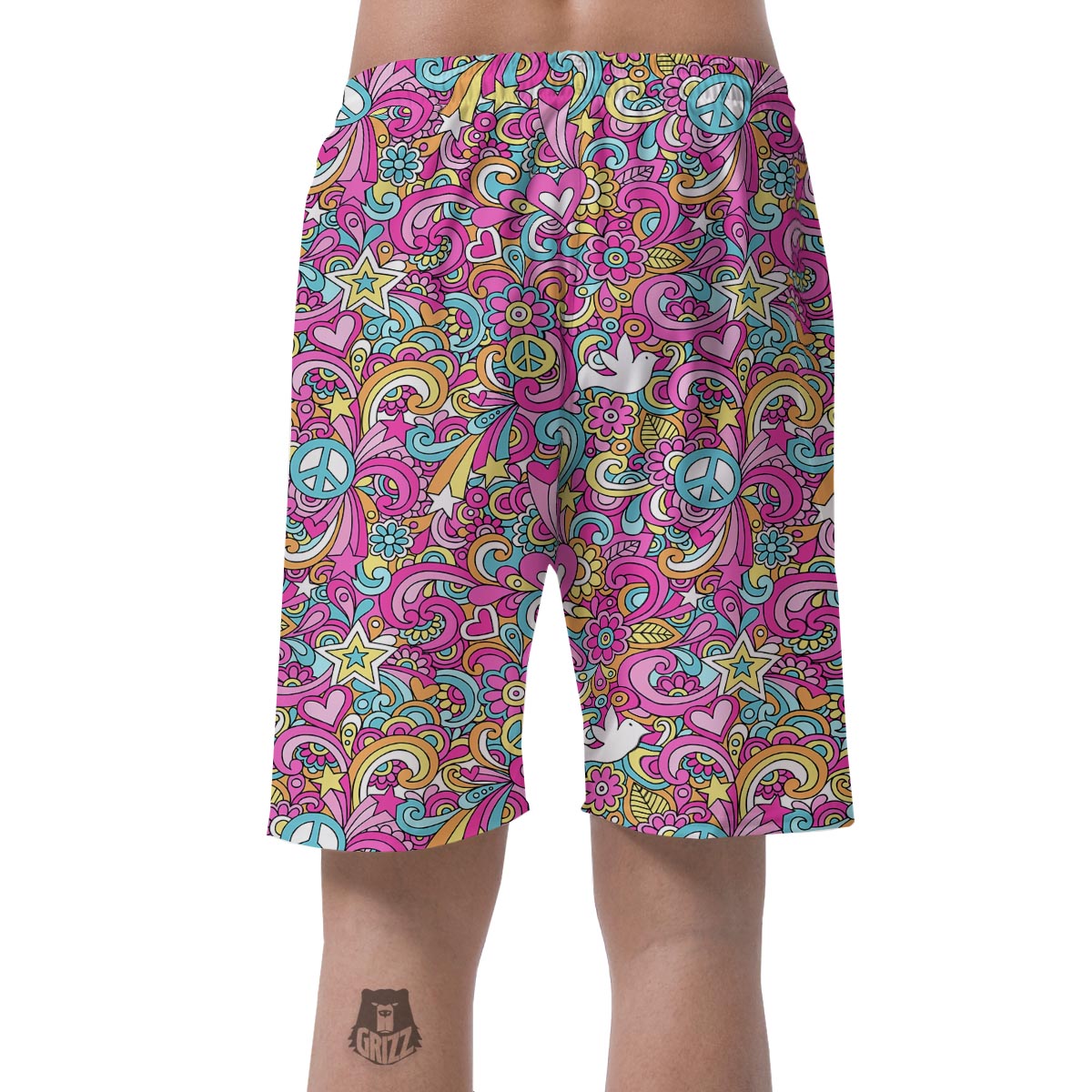 Abstract Hippie Men's Shorts-grizzshop