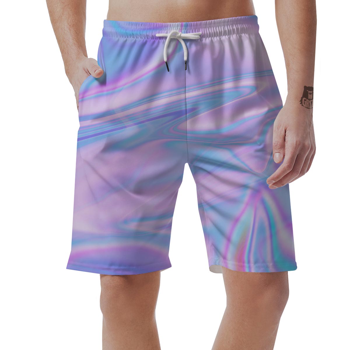 Abstract Holographic Men's Shorts-grizzshop