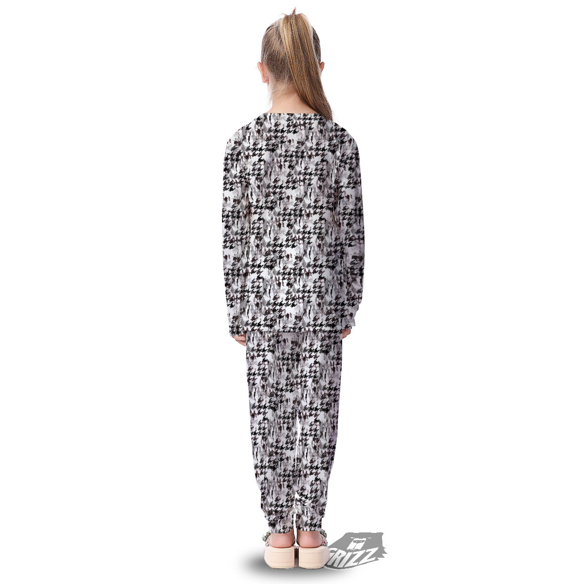 Abstract Houndstooth And Camo Print Pattern Kid's Pajamas-grizzshop