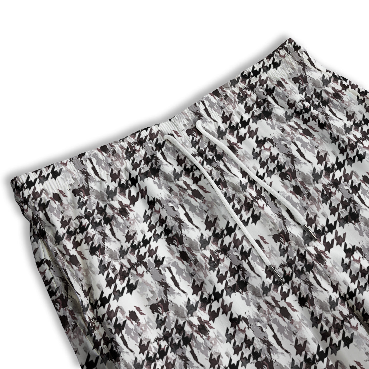 Abstract Houndstooth And Camo Print Pattern Men's Athletic Shorts