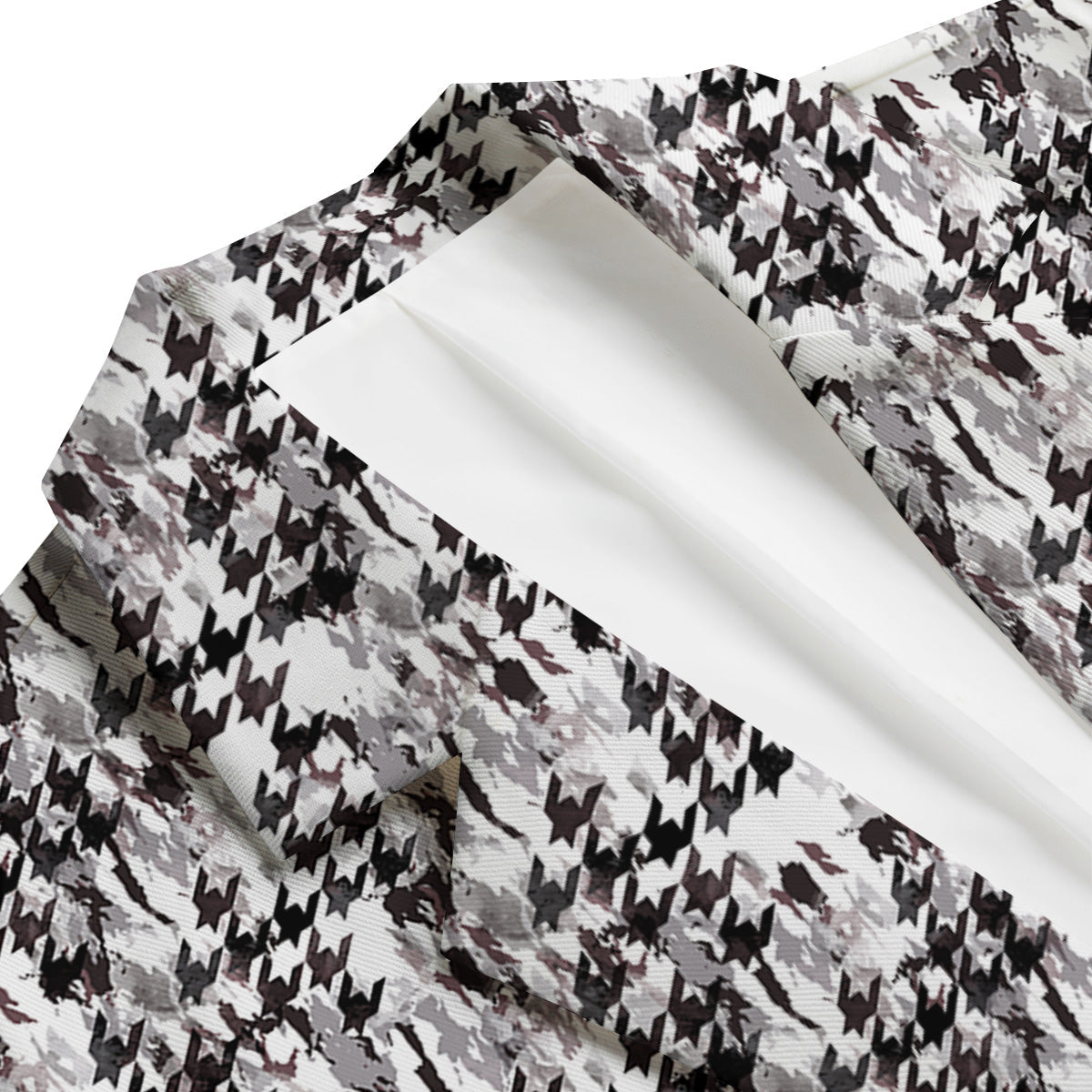 Abstract Houndstooth And Camo Print Pattern Men's Blazer-grizzshop