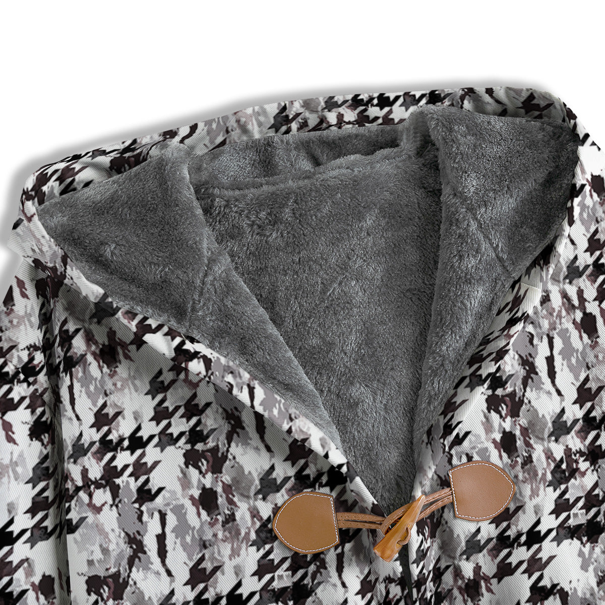 Abstract Houndstooth And Camo Print Pattern Men's Windbreaker Jacket-grizzshop