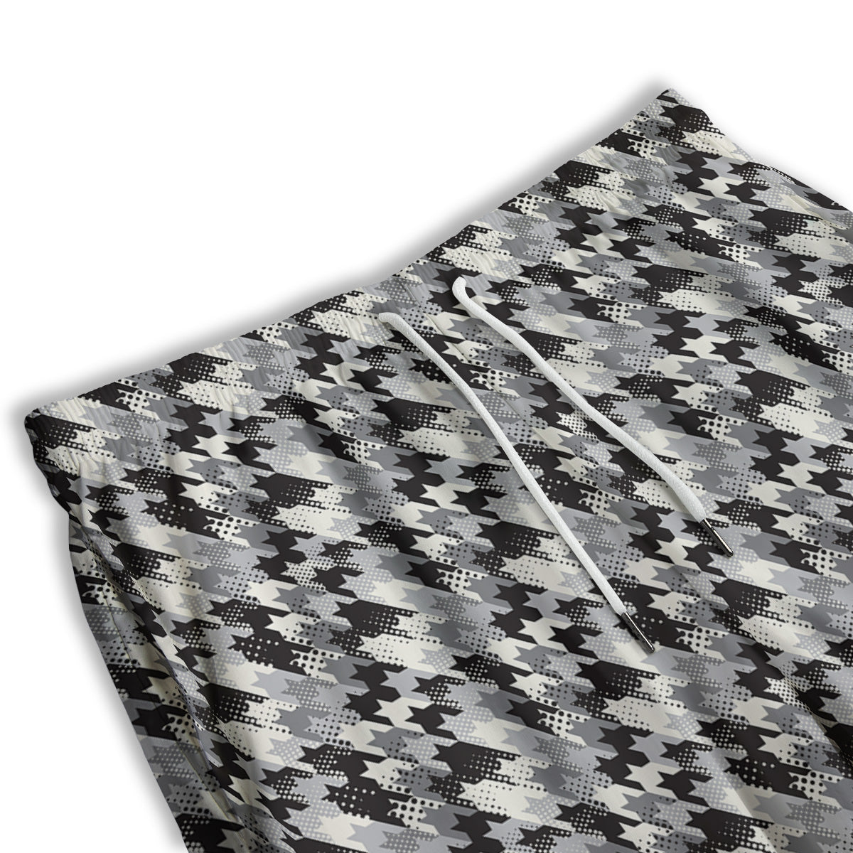 Abstract Houndstooth And Dots Print Pattern Men's Athletic Shorts