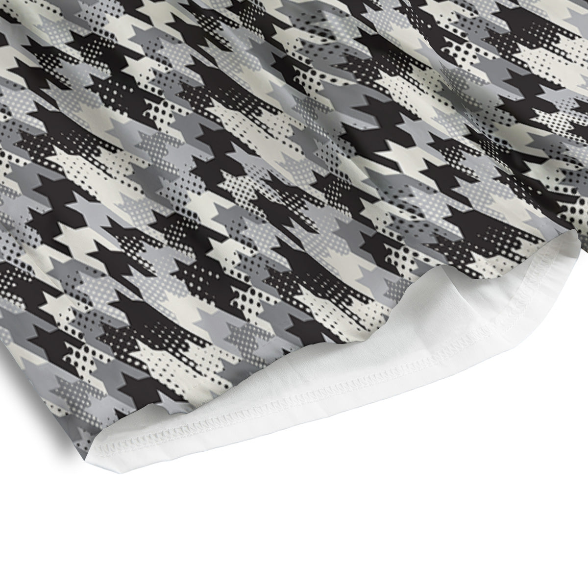 Abstract Houndstooth And Dots Print Pattern Men's Athletic Shorts