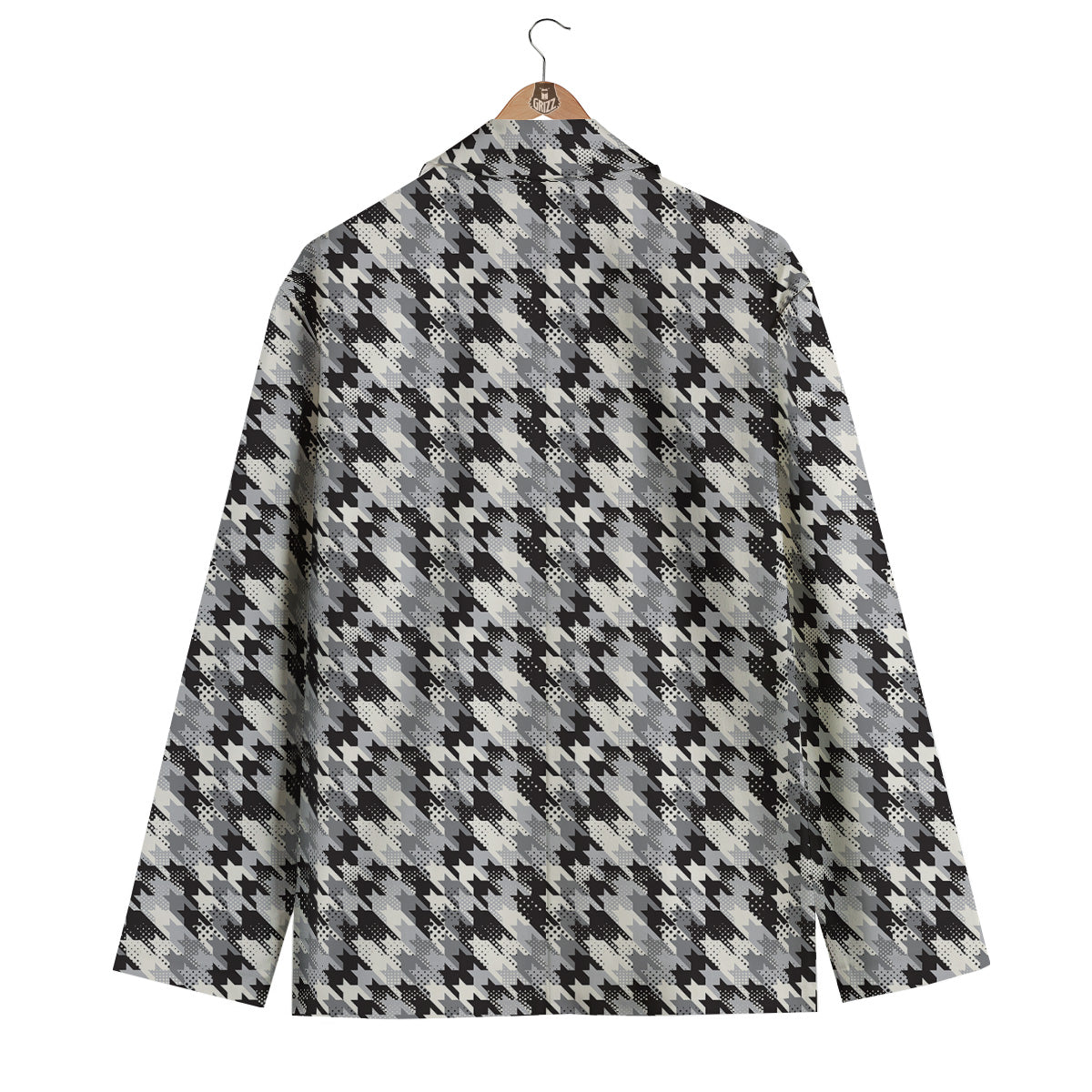 Abstract Houndstooth And Dots Print Pattern Men's Blazer-grizzshop