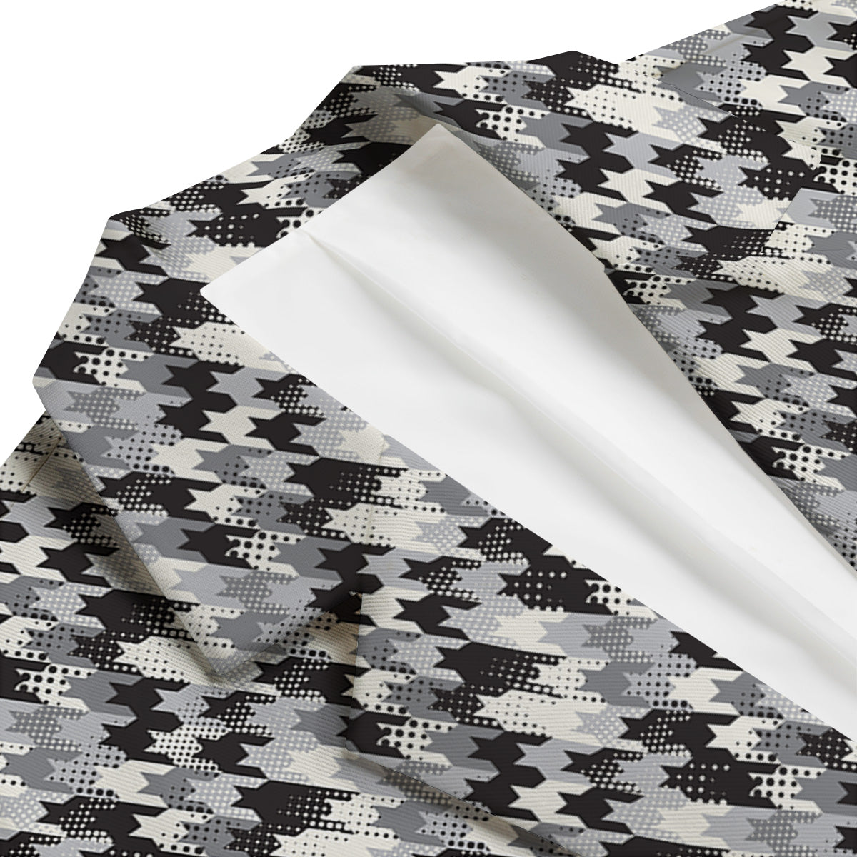 Abstract Houndstooth And Dots Print Pattern Men's Blazer-grizzshop