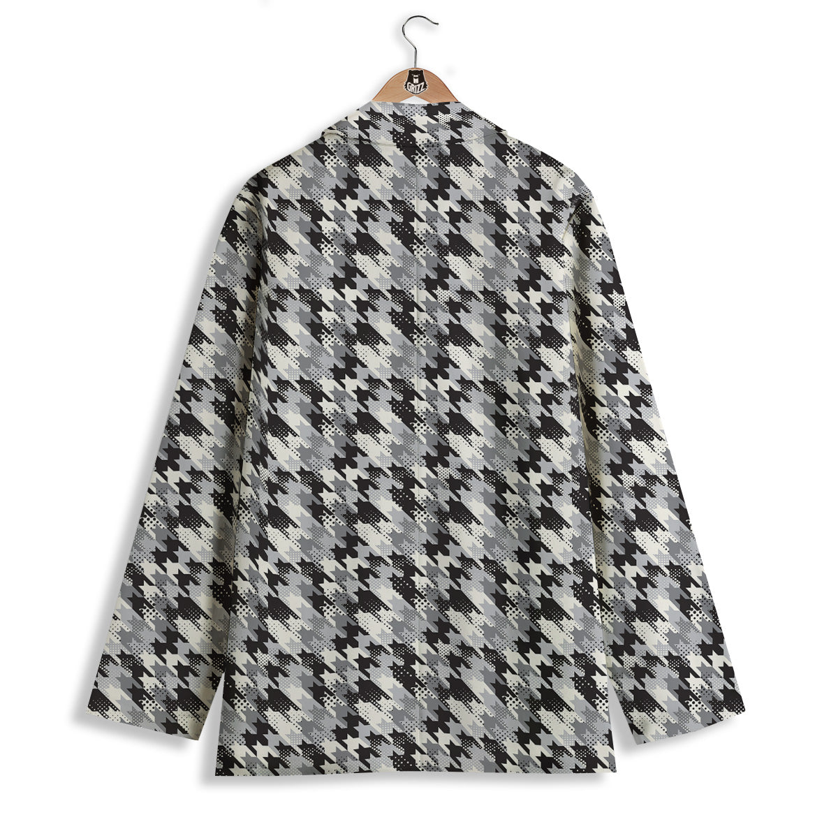 Abstract Houndstooth And Dots Print Pattern Women's Blazer-grizzshop