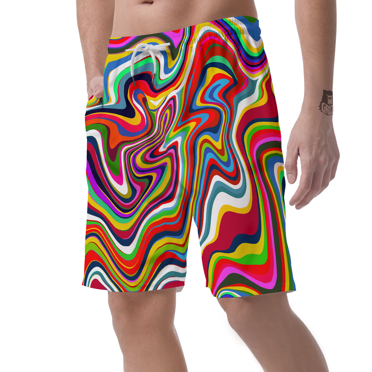 Abstract Ink Paint Men's Shorts-grizzshop