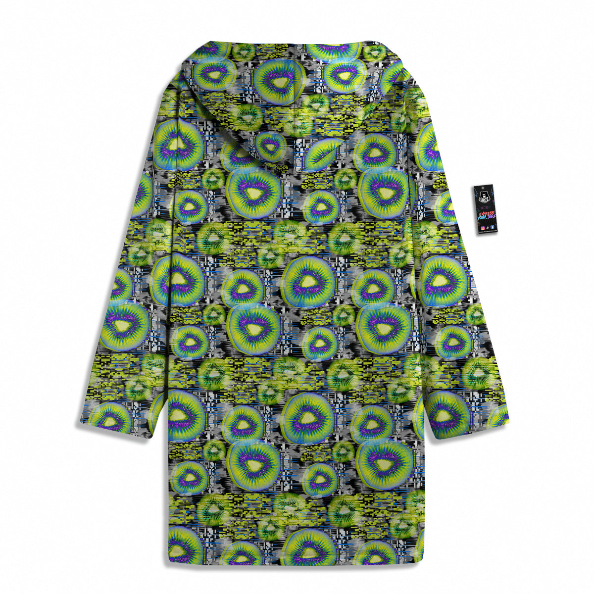 Abstract Kiwi Glitch Print Pattern Men's Windbreaker Jacket-grizzshop