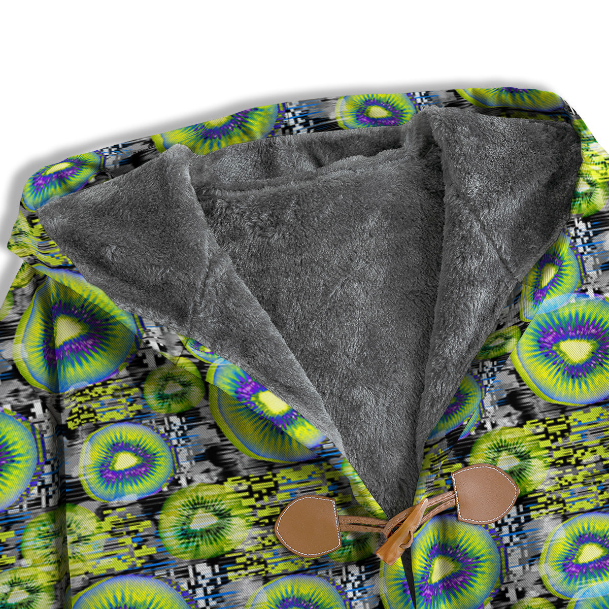 Abstract Kiwi Glitch Print Pattern Men's Windbreaker Jacket-grizzshop