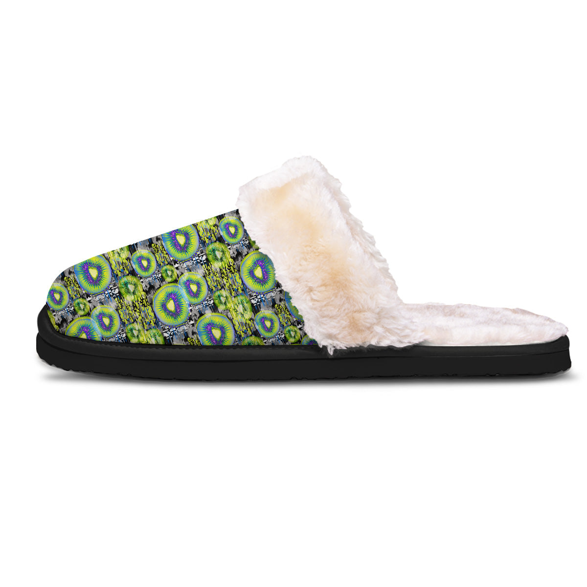 Abstract Kiwi Glitch Print Pattern Slippers-grizzshop