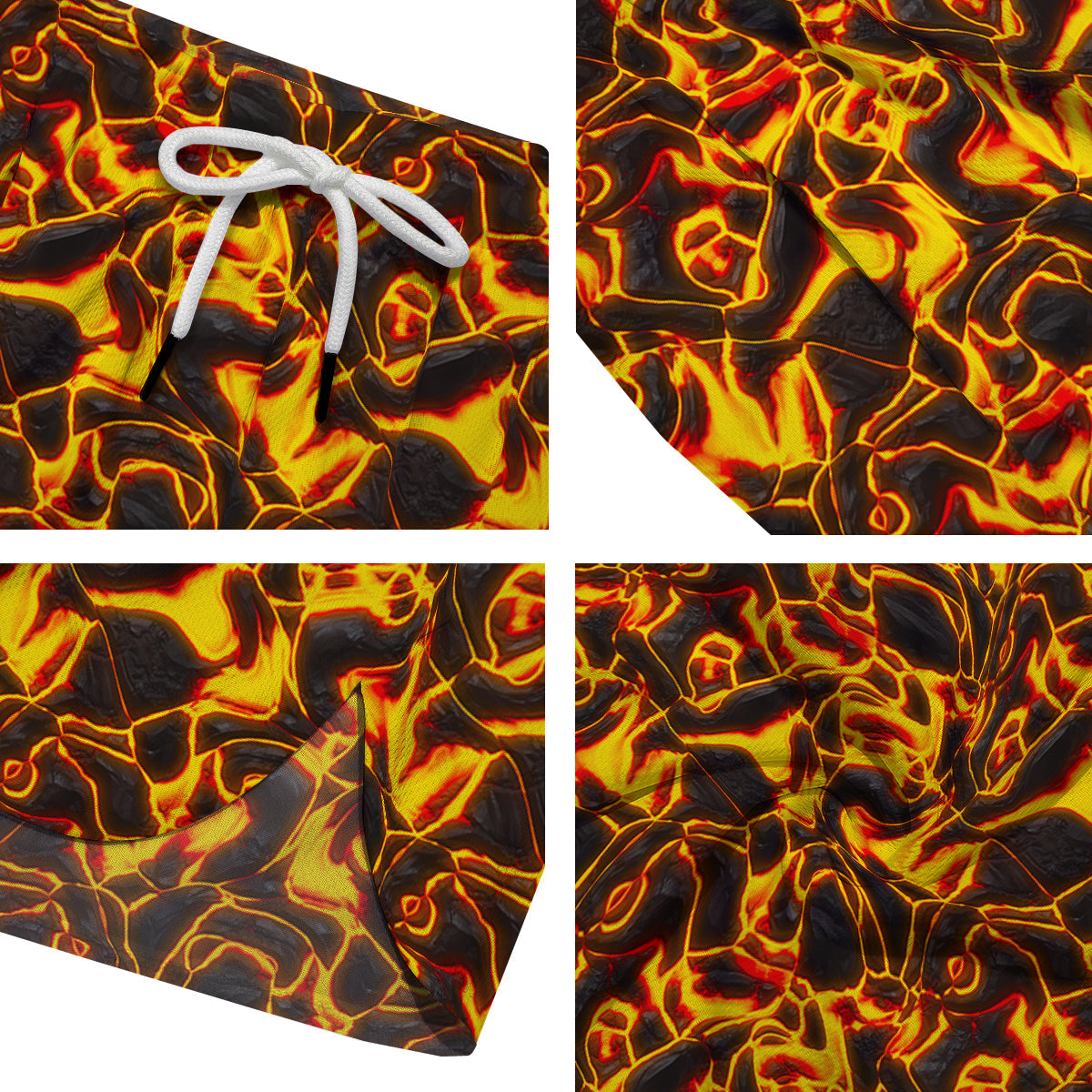 Abstract Lava And Fire Texture Print Men's Running Shorts-grizzshop