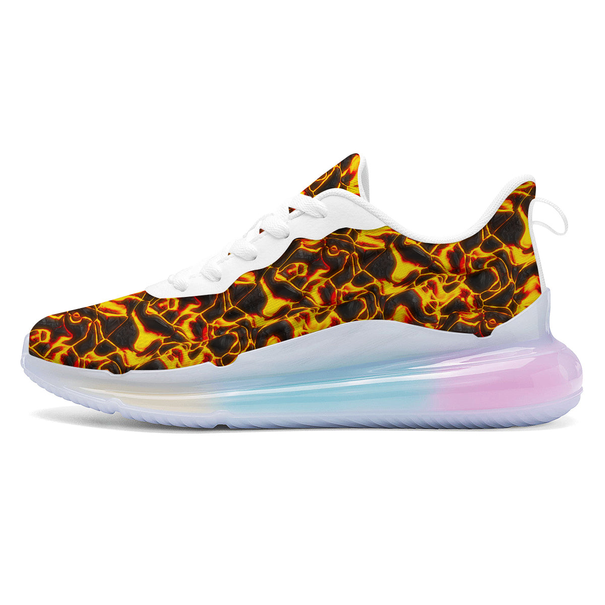 Abstract Lava And Fire Texture Print Running Sneakers-grizzshop