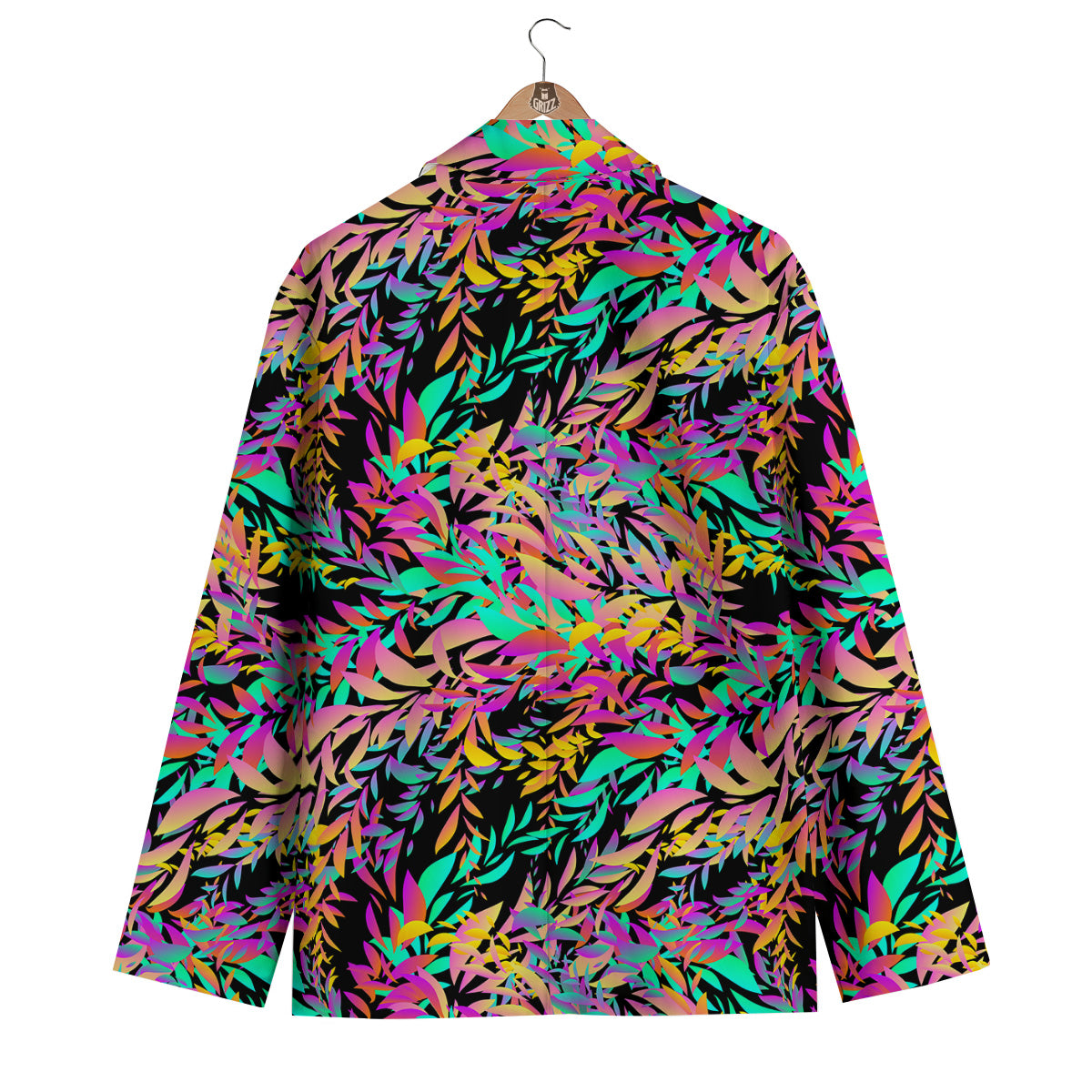 Abstract Leaf Neon Print Pattern Men's Blazer-grizzshop