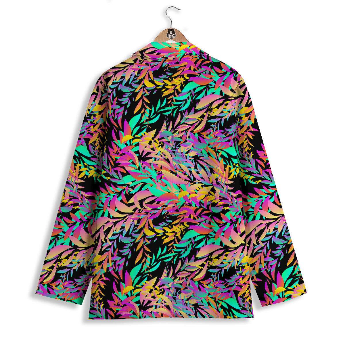 Abstract Leaf Neon Print Pattern Women's Blazer-grizzshop