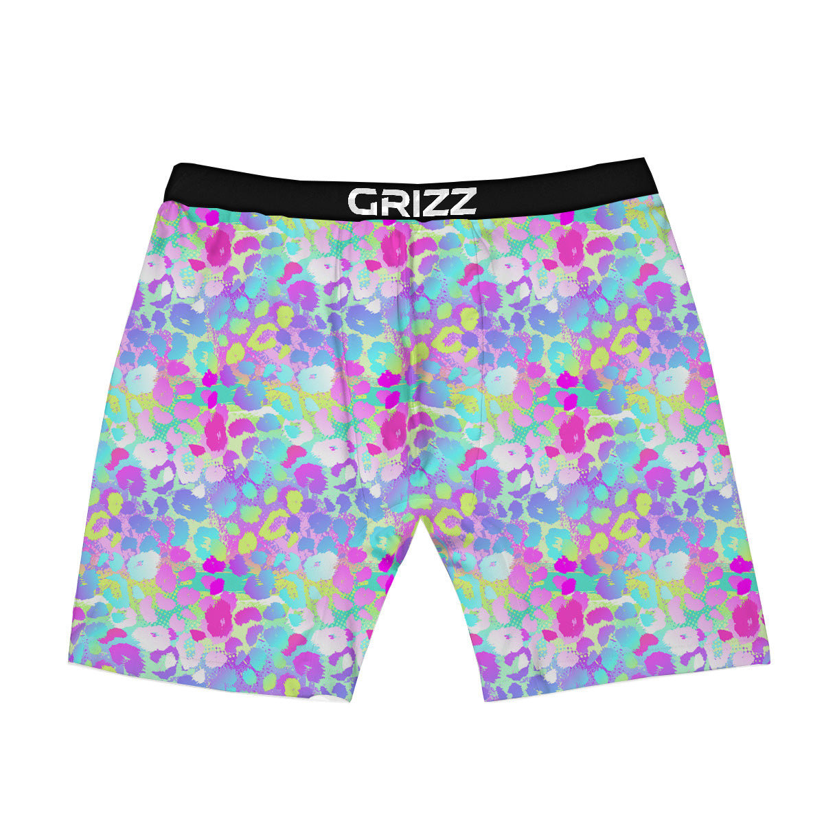 Abstract Leopard Tropical Pastel Print Pattern Boxer Briefs-grizzshop