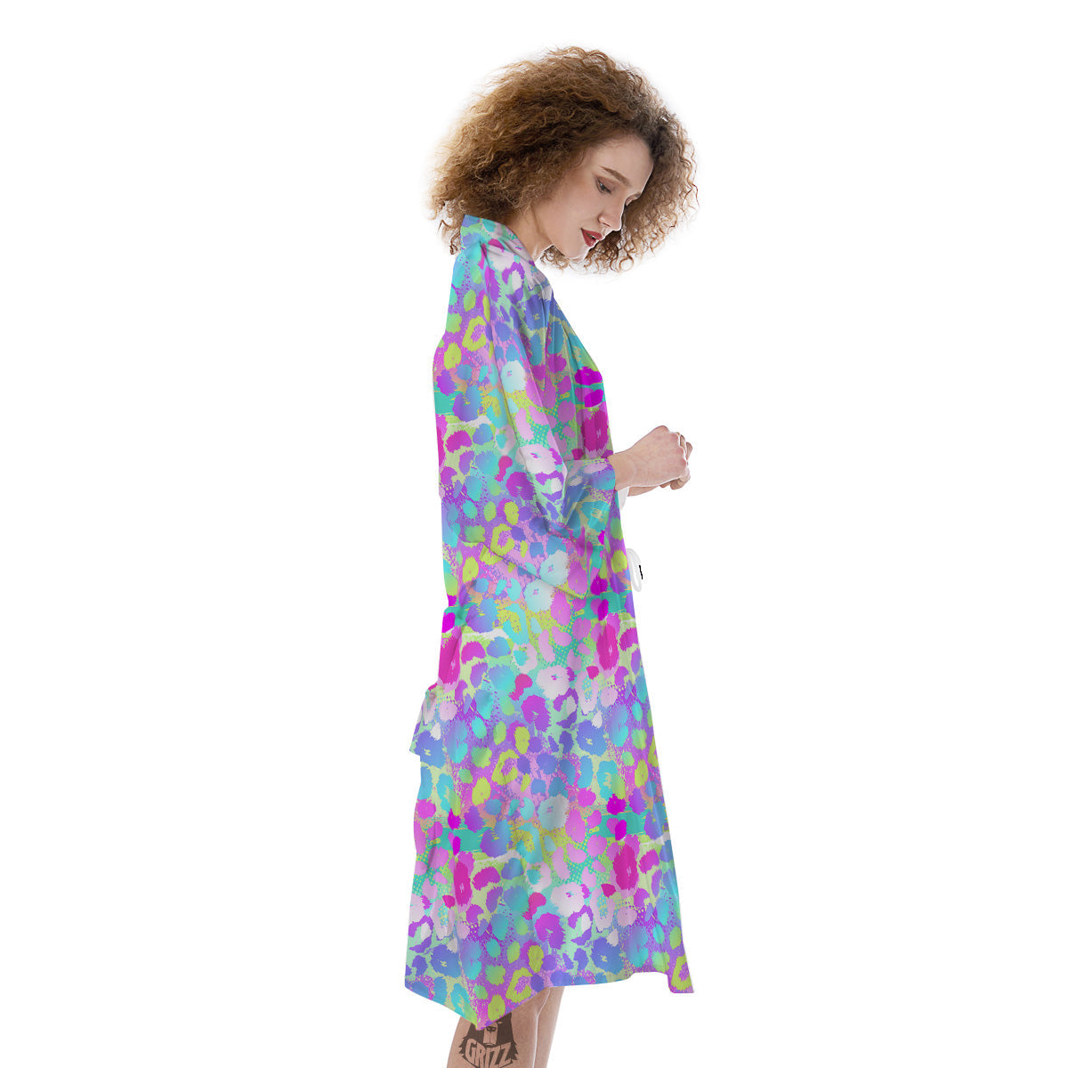 Abstract Leopard Tropical Pastel Print Pattern Kimono-grizzshop