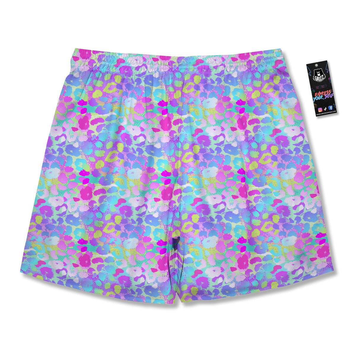 Abstract Leopard Tropical Pastel Print Pattern Men's Running Shorts-grizzshop