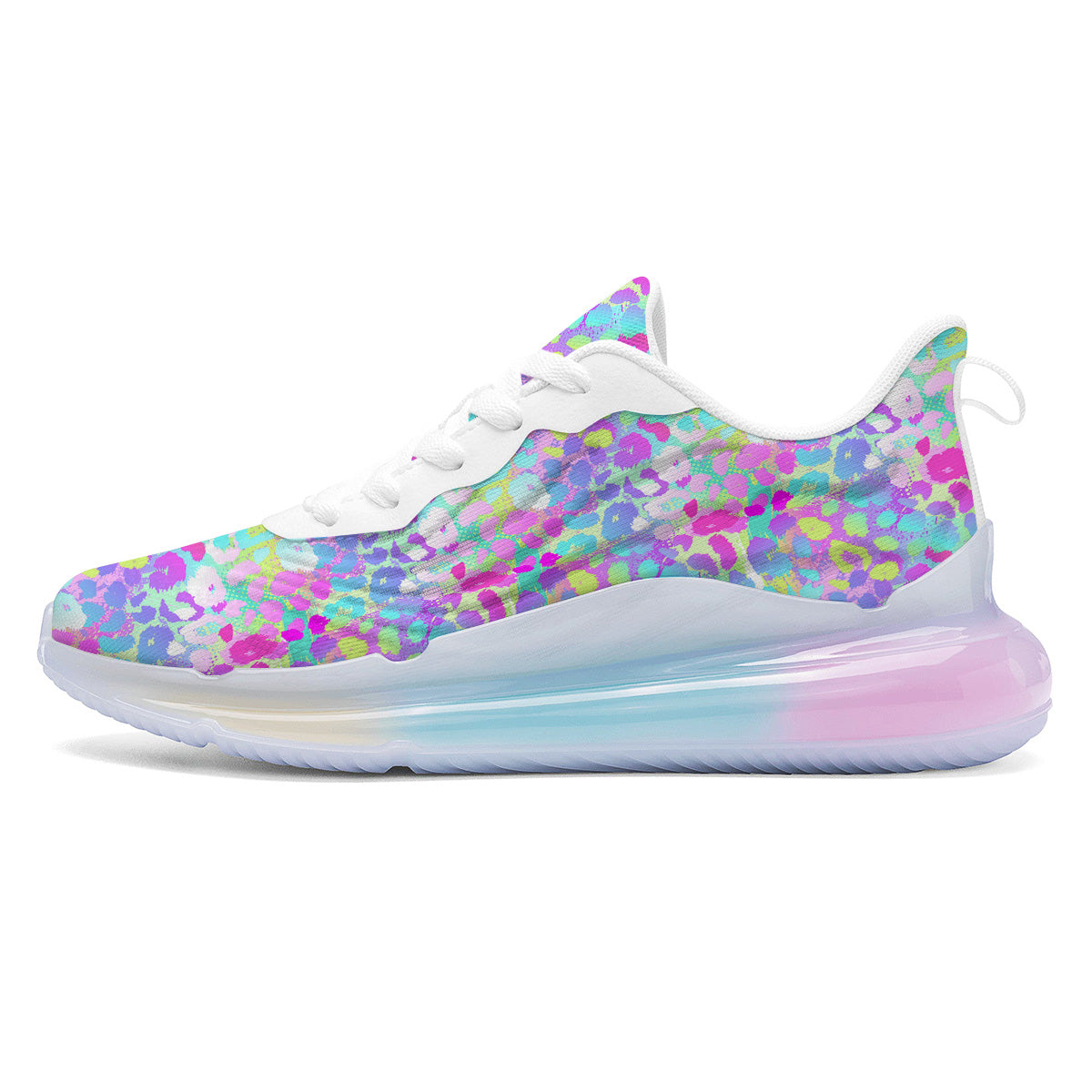 Abstract Leopard Tropical Pastel Print Pattern Running Sneakers-grizzshop