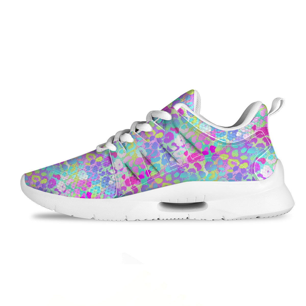Abstract Leopard Tropical Pastel Print Pattern Tennis Shoes-grizzshop