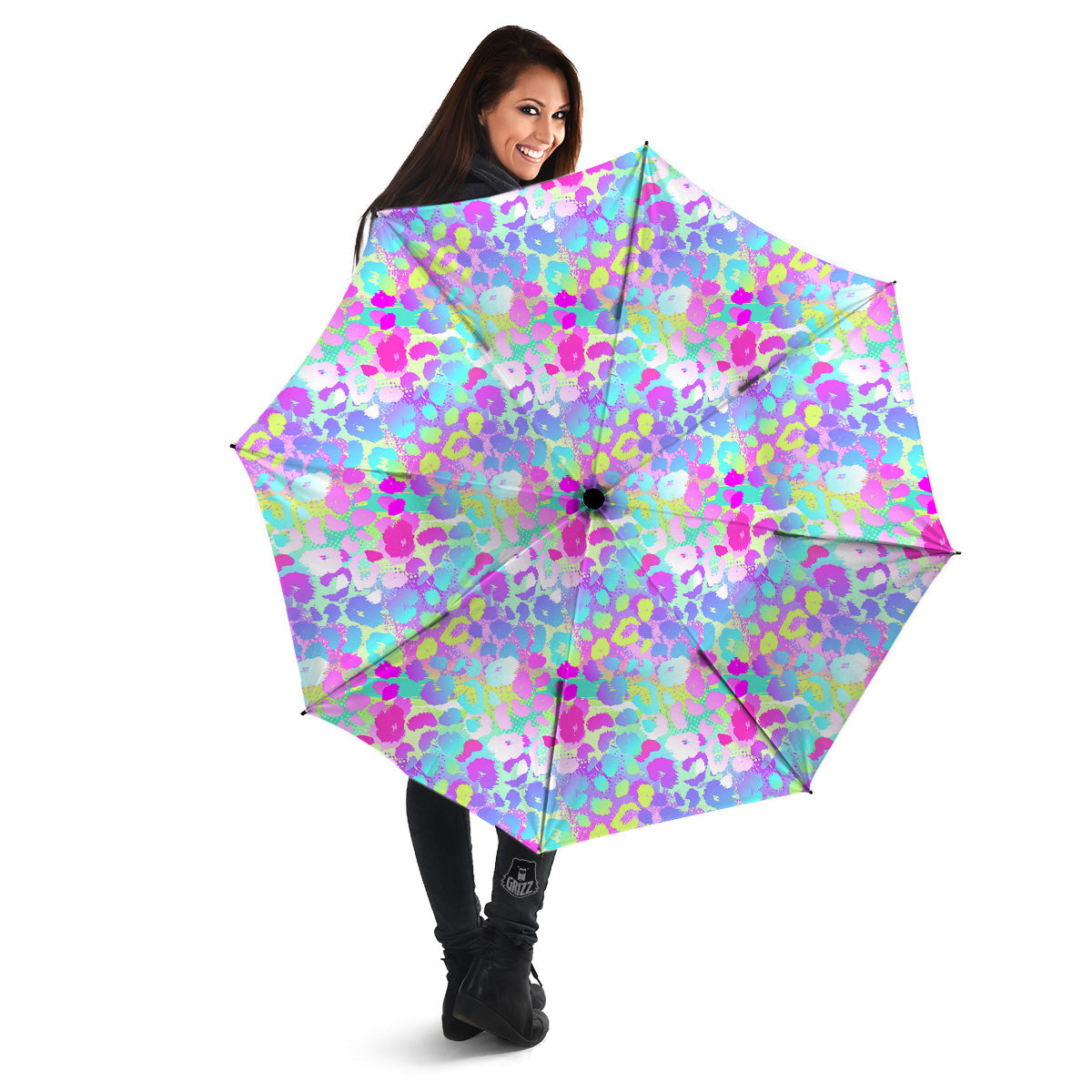 Abstract Leopard Tropical Pastel Print Pattern Umbrella-grizzshop